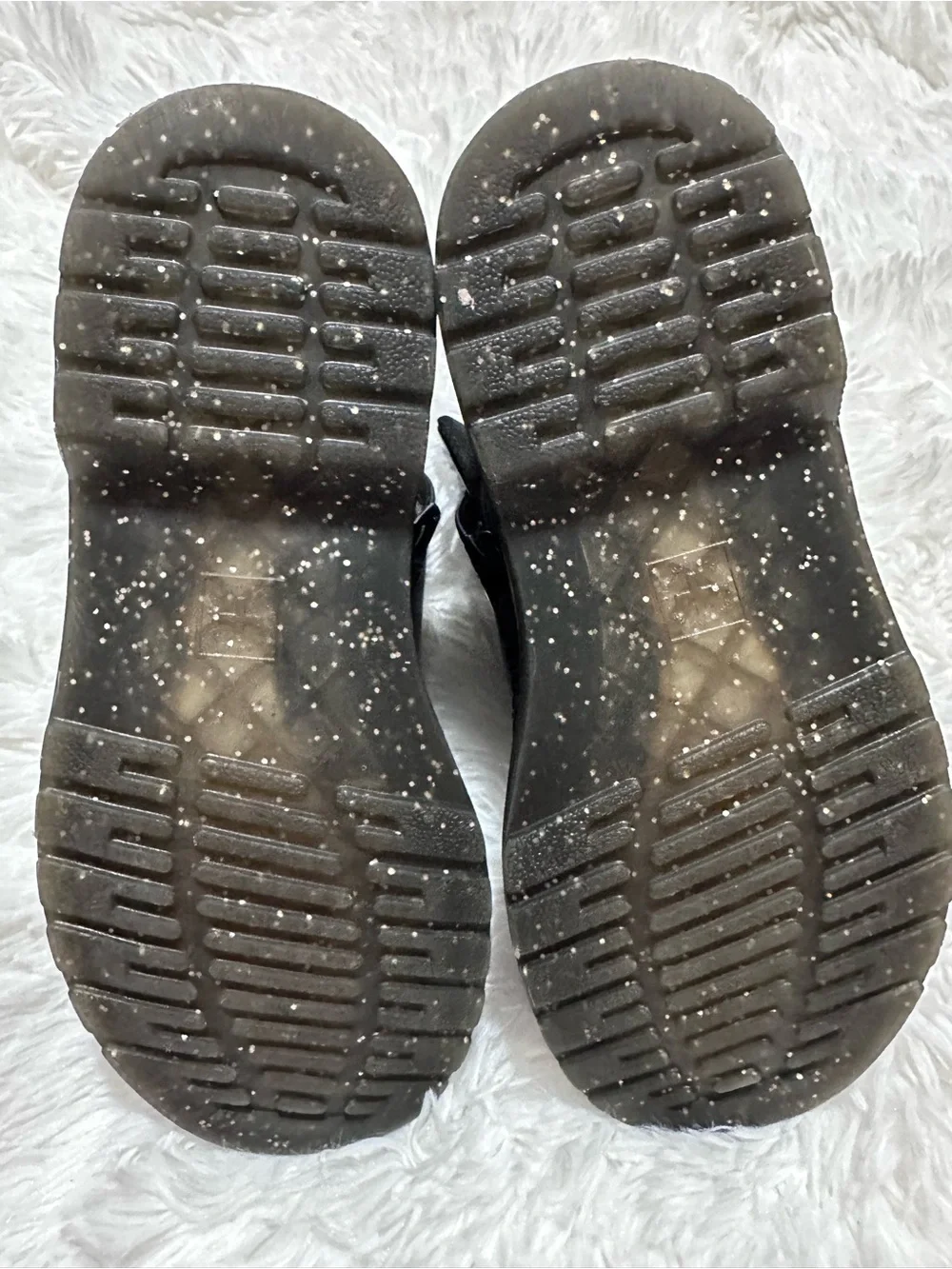 Used Little Girls Dr. Martens Black Glitter Lace-Up Boots size 3